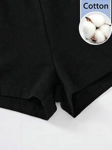 Selianne Women's Casual Sexy Fashion Ribbed Patchwork Design High-Quality Bodysuit, Versatile Short Sleeve Daily Wear, Summer Golf Pastal - Black - View 3