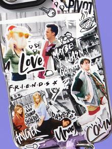 FRIENDS X SHEIN Funda para teléfono móvil iPhone15 adecuada para el collage de viento oscuro de Ti De Cool, correa de linterna de estrella antiperidida de personalidad de nicho que no choca - Multicolor - Ver 9