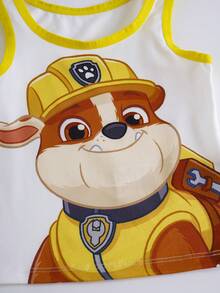 SHEIN | PAW Patrol 2件套男童卡通印花圆领背心和爪印平角内裤套装 - 黃色 - 查看 7
