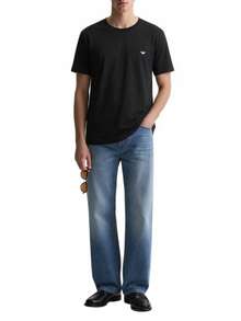 Armani 2 Pack Men's T-Shirts Black - Black/Black Grey Logo - View 4
