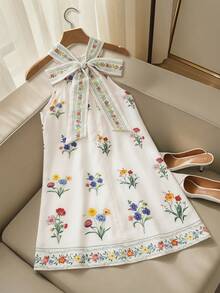 Emery Rose Kids Đầm chiffon họa tiết hoa nhí không tay cho bé gái - Nhiều màu - Xem 4