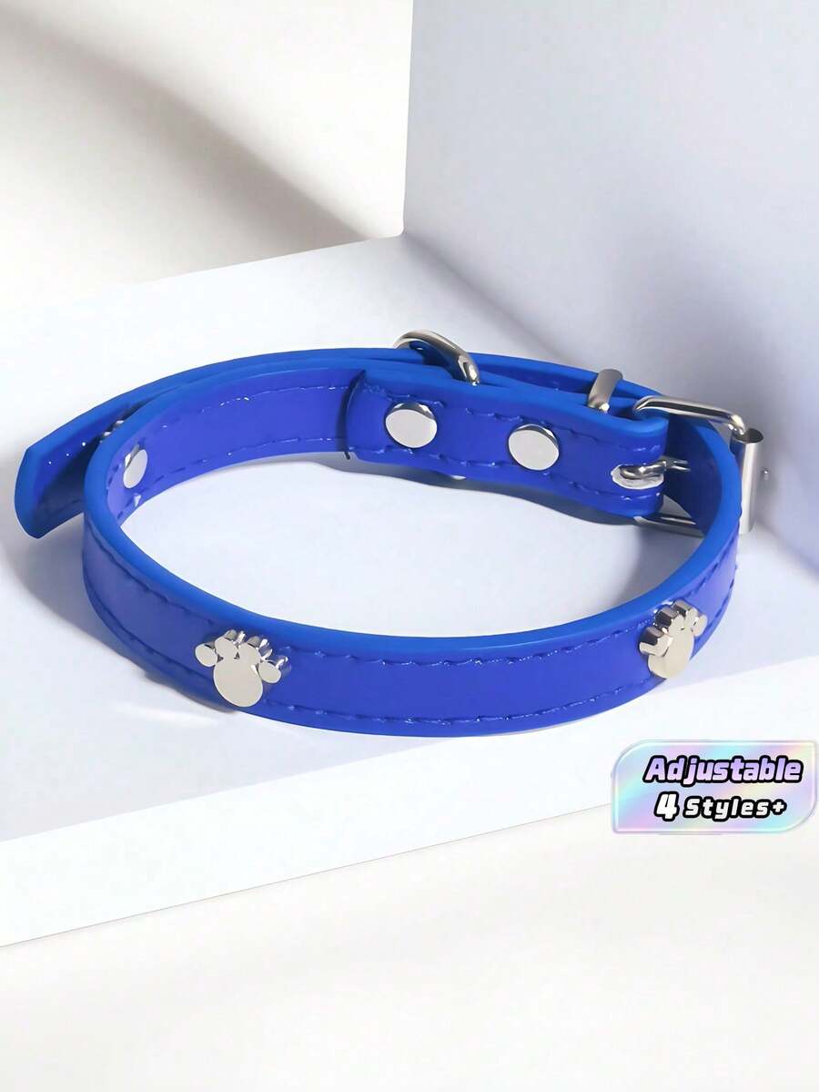 Vòng cổ cho chó mèo, vòng cổ cho thú cưng nhỏ, vòng cổ cho chó Teddy, phụ kiện thú cưng dễ thương có thể điều chỉnh. - Xanh đậm - Xem 1