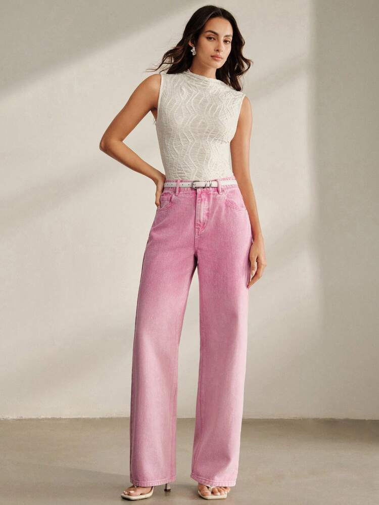 Cotton Gradient Fuchsia Fashion Jeans