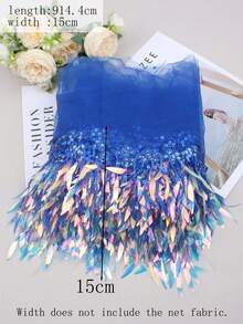 1PC New Sparkly Sequin Mesh Tassel Fringes DIY Stage Performance Costume Curtain Decorative Fabric, In Stock, Length: 30ft, Width: 6in - multicolor - View 19