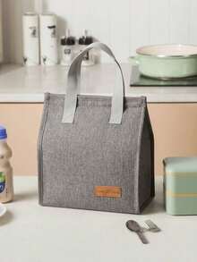 1pc Minimalist Lunch Bag, Reusable Insulated Tote Lunch Box, Large Capacity Bento Bag - Multicolor - View 13