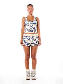 BABYPHAT Camouflage Print Pull On Jersey Drawstring Shorts With Side Pockets Casual Summer Loungewear - Multicolor - View 4