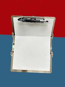 Joivida 1Pc Stainless Steel A4 Tri-Fold Clipboard, Horizontal & Vertical Dual Style, Foldable Portable Document Writing Board For Office & School - Multicolor - View 7