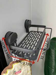 Estantería de baño de aluminio montada en la pared sin taladro | Diseño desmontable resistente, estante de almacenamiento con ventosas gris elegante | Organizador montado en la pared con bandeja de drenaje y ganchos para toallas | Adecuado para superficies de vidrio y lisas, solución de almacenamiento para la ducha - Multicolor - Ver 11