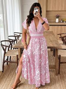 Weeklong Vestido casual de verano sin mangas con cintura ceñida y estampado de unicolor para vacaciones, talla grande - Multicolor 3 - Ver 3