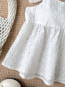 SHEIN 少女款彼得潘领花瓣袖短款上衣 - 白色 - 查看 5