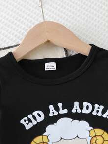 2pcs/Set Baby Boy Black Summer Casual Birthday Outfit,Soft Vacation Clothes For Spring&Summer - Yellow - View 6
