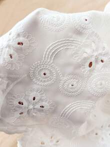 Travachic 2026 Spring/Summer Embroidered Hollow-Out White Blouse,Boho Vacation Holiday Summer Top Shorts Outfits For Women Brunch Two Piece Set Summer Outfits - White - View 7