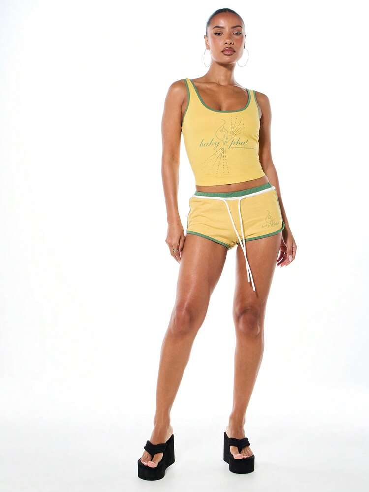 BABYPHAT Pantaloncini con coulisse e logo, con dettagli a contrasto e vita elastica