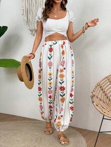 Balvessa Women's Printed Long Pants, Spring/Summer - Multicolor - View 4