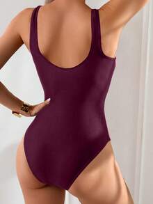 Swim Basics Women's Sexy Floral Print Backless One-Piece Swimsuit For Summer - Multicolor - View 2