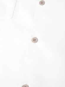OTTIMOZO 男士纯色短袖衬衫和短裤套装 - 白色 - 查看 5