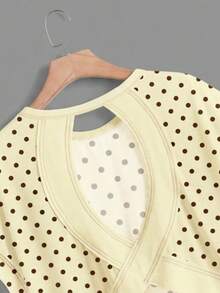 SHEIN Essnce Áo thun nữ dáng rộng không tay, cổ tròn, hở lưng, vạt áo bất đối xứng, thích hợp cho mùa hè. - Màu vàng - Xem 5