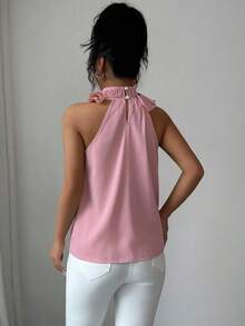 Balvessa Ruched Sleeveless Blouse, Intellectual And Elegant - Pink - View 2
