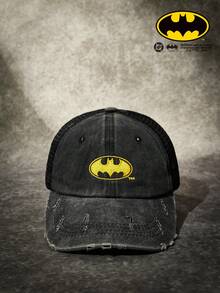 Batman X Joivida Logo 女款棒球帽，經典休閒街頭風，可調節輕量化帽子，舒適透氣面料，適合日常穿搭、戶外活動、旅行、運動與聚會 - 黑色 - 查看 1