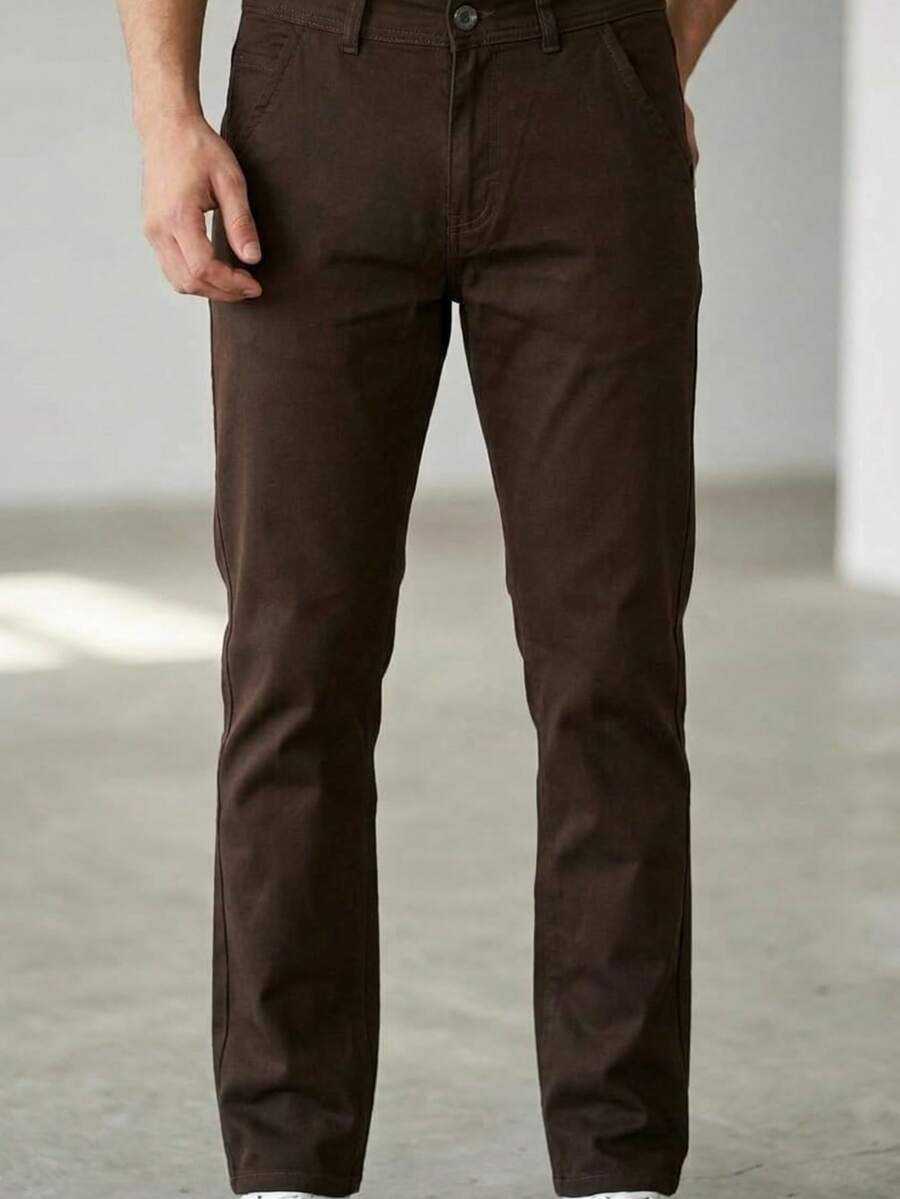 Men's Trench Coat Pants - Cocoa - View 1