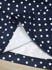 EMERY ROSE Plus Size Women's Polka Dot Contrast Color Round Neck Button Camisole, Round Neck Button Strap Vest Top Suitable For Casual Daily Wear - Multicolor - View 5
