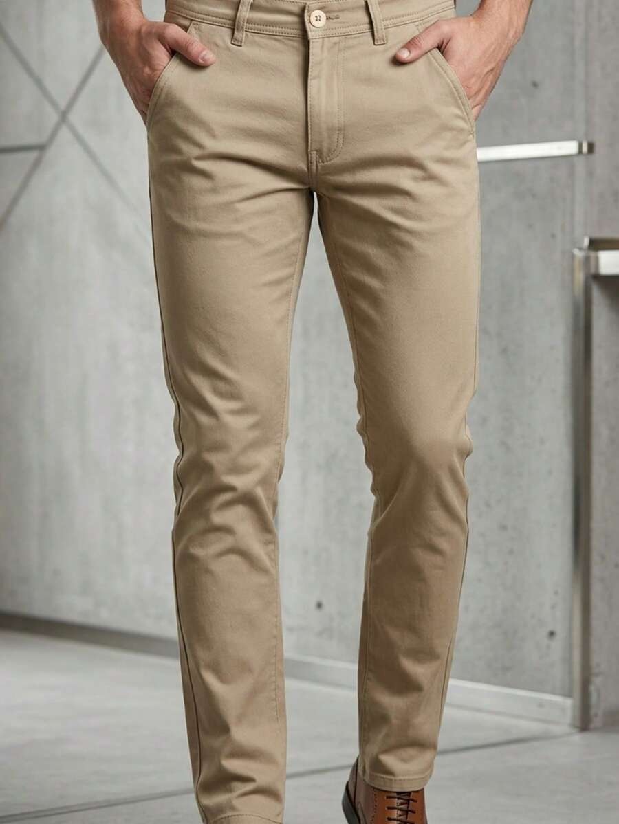 Men's Trench Coat Pants - Beige - View 1