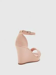 CUCCOO SZL Giày nữ tối giản, sandal đế xuồng quai ngang mắt cá chân, sandal mùa hè thanh lịch cho kỳ nghỉ hè, giày mùa hè cơ bản sang trọng, giày công sở thường ngày, giày công sở sành điệu, giày xuân, giày nghỉ xuân, giày lễ Phục sinh, giày mùa xuân - Màu nude - Xem 6