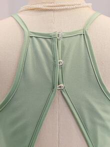 Đầm không tay màu xanh lá cây cho bé gái, đầm dự tiệc không tay màu xanh lá cây mùa xuân/hè cho bé gái, thanh lịch và duyên dáng, phù hợp cho đám cưới, tiệc tùng, họp mặt và các dịp khác, đầm công chúa. - màu xanh lá - Xem 6