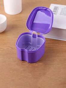 1 Piece Of Plastic Cleaning Box For Dentures With Filter Screen, Molar Sleeve Box, Retainer Box, Tooth Storage Box, Denture Model Box, Orthodontic Appliance Box, Placement Box, Apple Tooth Box - Multicolor - View 9