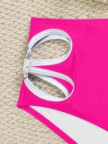 Oceva Quần bikini tam giác khoét eo dành cho nữ, thích hợp cho kỳ nghỉ hè ở bãi biển. - Màu Hồng Tươi - Xem 6