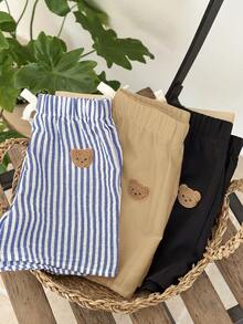 LMoss Kids Quần short thường ngày có dây rút, in hình gấu dành cho bé trai. - Nhiều màu - Xem 7