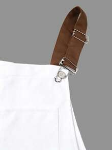 Manfinity Homme Men's Letter Patch Pocket Casual Bib Shorts - White - View 3