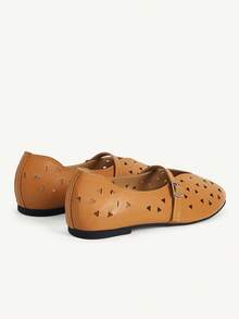 CUCCOO CHICEST Women's Skeleton, Buckle, Comfortable Flat Shoes - Brown - View 5