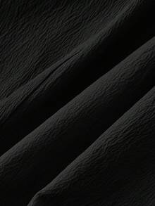 SHEIN MOD 红色约会之夜连衣裙，褶皱胸部系带吊带连衣裙 - 黑色 - 查看 10