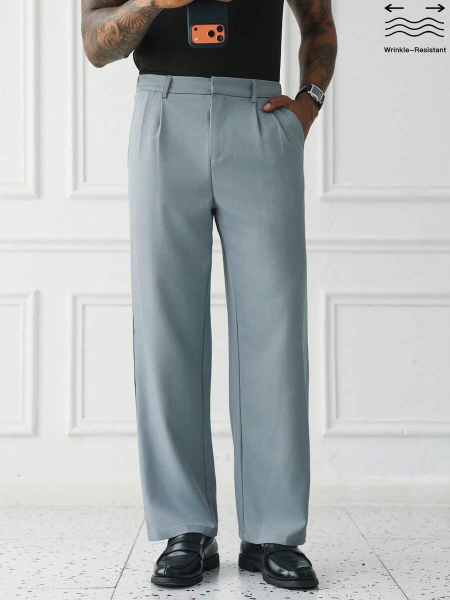 HUEFORM Pantalones de salón de corte relajado de gasa con estampado floral para hombres, primavera/verano - Gris - Ver 1