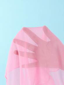 SHEIN 少女夏季海滩度假贝壳印花连体泳衣带裙套装 - 粉色 - 查看 7