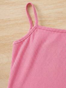 SHEIN 3pcs/Set Young Girl Solid Color & Striped Patchwork Casual Versatile Daily Wear Camisole Tops - Multicolor - View 3