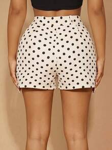 Radiana Quần short nữ cỡ lớn thời trang xuân hè thanh lịch, họa tiết chấm bi, cạp chun, đa năng. - Màu be - Xem 8