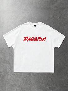 ROMWE MEN Goth Camiseta de manga corta con estampado de manga de murciélago para hombres, adecuada para primavera y verano - Blanco - Ver 2