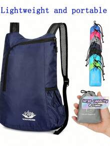 1pc New Ultralight Foldable Backpack, Versatile Travel Bag With Water Resistant Fabric - Multicolor - View 1
