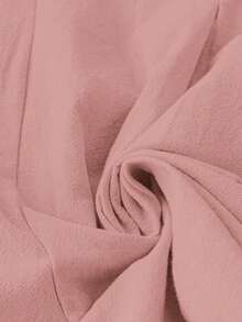 EMERY ROSE Plus Size Women Solid Color Drawstring Waist Pocket Casual Versatile Daily Wear Pants Fall - Baby Pink - View 4
