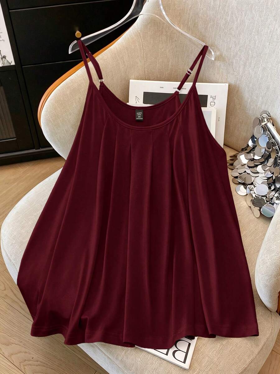 GlowEve CURVE Áo hai dây dáng rộng màu ombre cho nữ cỡ lớn, áo thun in họa tiết mùa hè cho nữ. - Màu Đỏ Sâu - Xem 1