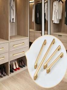 1 tay nắm tủ màu vàng mờ đơn giản, tay nắm ngăn kéo tủ bếp bằng hợp kim nhôm nguyên khối, phụ kiện nội thất kèm ốc vít. - Nhiều màu - Xem 8