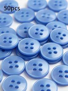 50/100/200/300/500/1000 Pcs Buttons - Light Blue Vintage Round Buttons For DIY Projects, Shirts, Sewing, Small Accessories (E.G., Wallets) And DIY Wallet Making. - Light blue - View 10