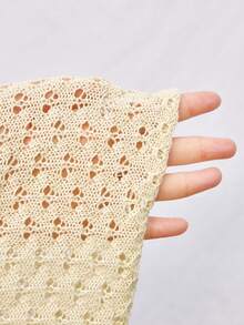 Gaivellea Áo khoác cardigan dài tay nữ, thiết kế cài nút, thắt eo, cổ tròn. - Màu be - Xem 6