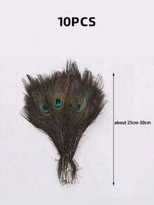 25Pcs/50Pcs Peacock Feather In Bulk, Faux Peacock Feather Decorated For Vase Craft Vase Wedding Home Party Christmas Day Decoration Peacock Feathers - Multicolor - View 11