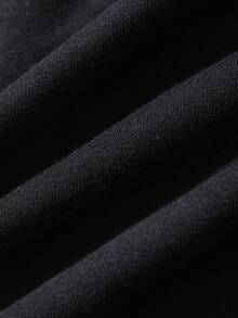 DAZY Camiseta de hombre de ajuste slim con media cremallera, de tela elástica negra - Negro - Ver 6