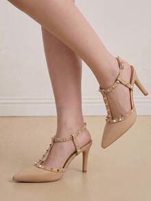 Eladyva New European & American Fashion Sexy Ultra-High Heel Pointed Toe Versatile Stiletto Heel Women Pumps,Elegant,Party - Apricot - View 3
