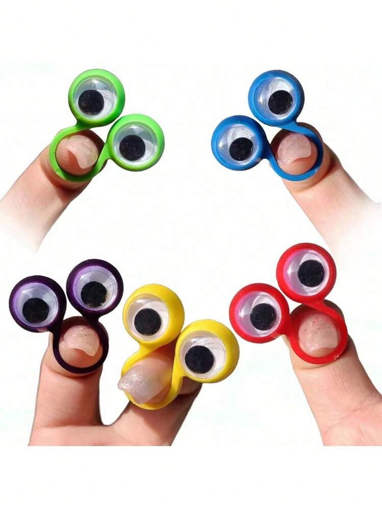 MINKOJA MINKOJA 5个/10个/15个/20个/25个/30个/36个/45个/50个/100个 眼球戒指、眼球手指偶、大眼怪兽手指偶、礼品填充物、糖果袋填充物、生日派对礼物、课堂奖品、皮纳塔填充物（颜色随机） - 彩色 - 查看 9