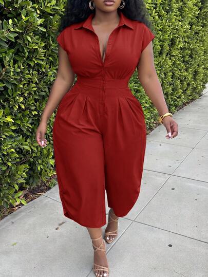Veslaya 2026 Spring/Summer Plus Size Women's Casual Sleeveless Waist Drawstring Cropped Jumpsuit, Suitable For Music Festivals, Easter, Birthday Parties, Graduation, School Style, Daily Wear, Vacation, Cruise Travel, Beach, Sunbathing, Streetwear, Wedding Guest, Commute, Brunch, Airport, Parties, Elegant Events, Dances